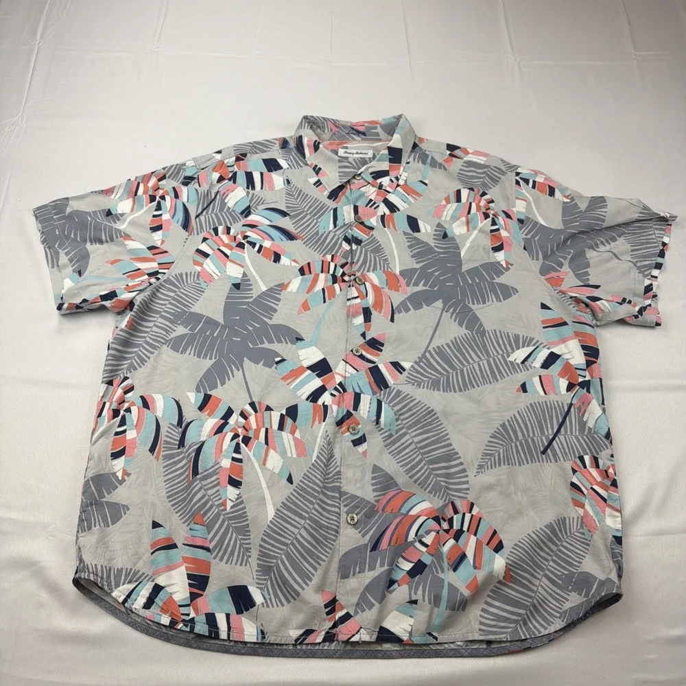 Tommy Bahama Button Up Shirt Mens Size‎ 3XL Floral Hawaiian Tropical Cotton/Silk